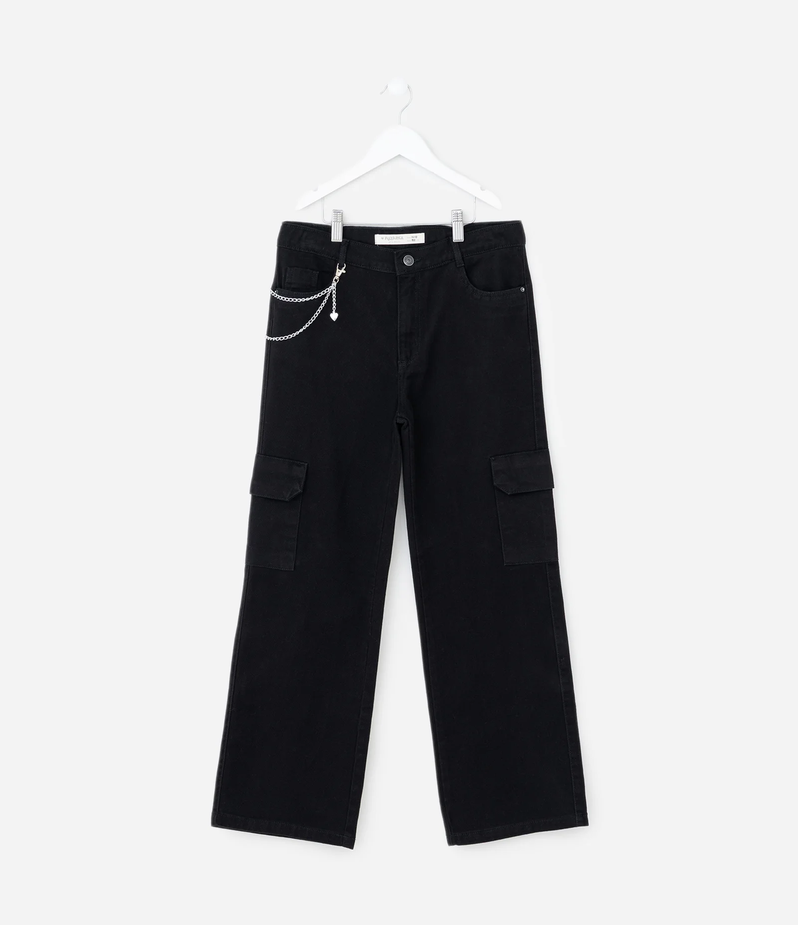 Calça Infantil Cargo em Sarja com Multibolsos – Tam 5 a 14 Anos Preto 1