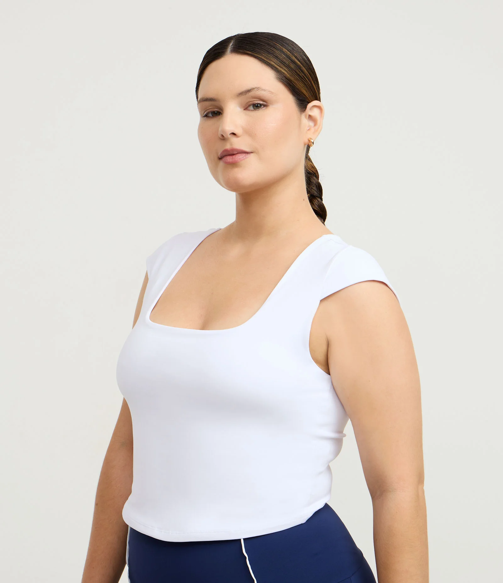 Blusa Decote Quadrado Tecnologia Dry Curve & Plus Size Branco 1