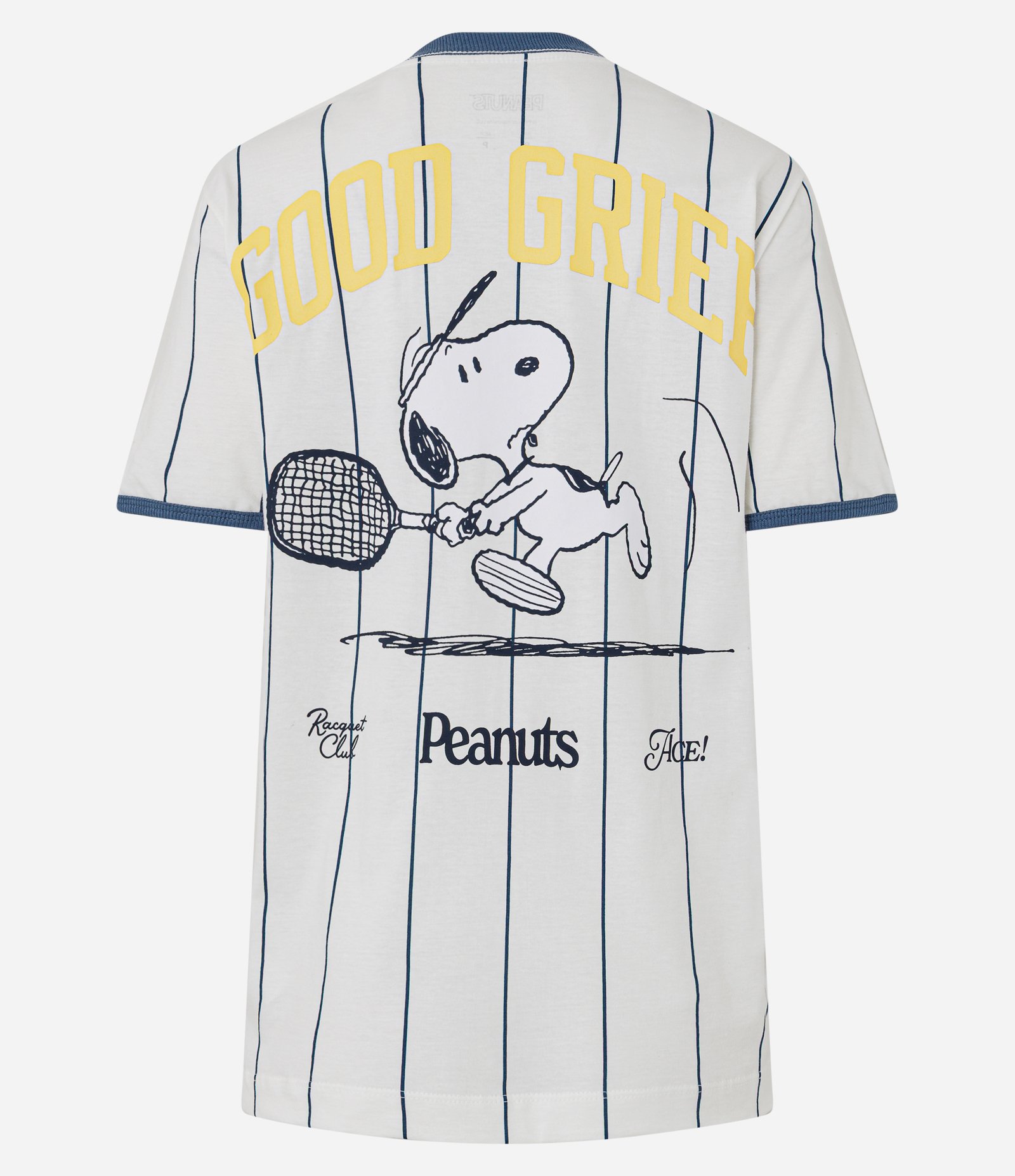 Camiseta T-shirt Listrada com Estampa Peanuts e Snoopy Branco 2