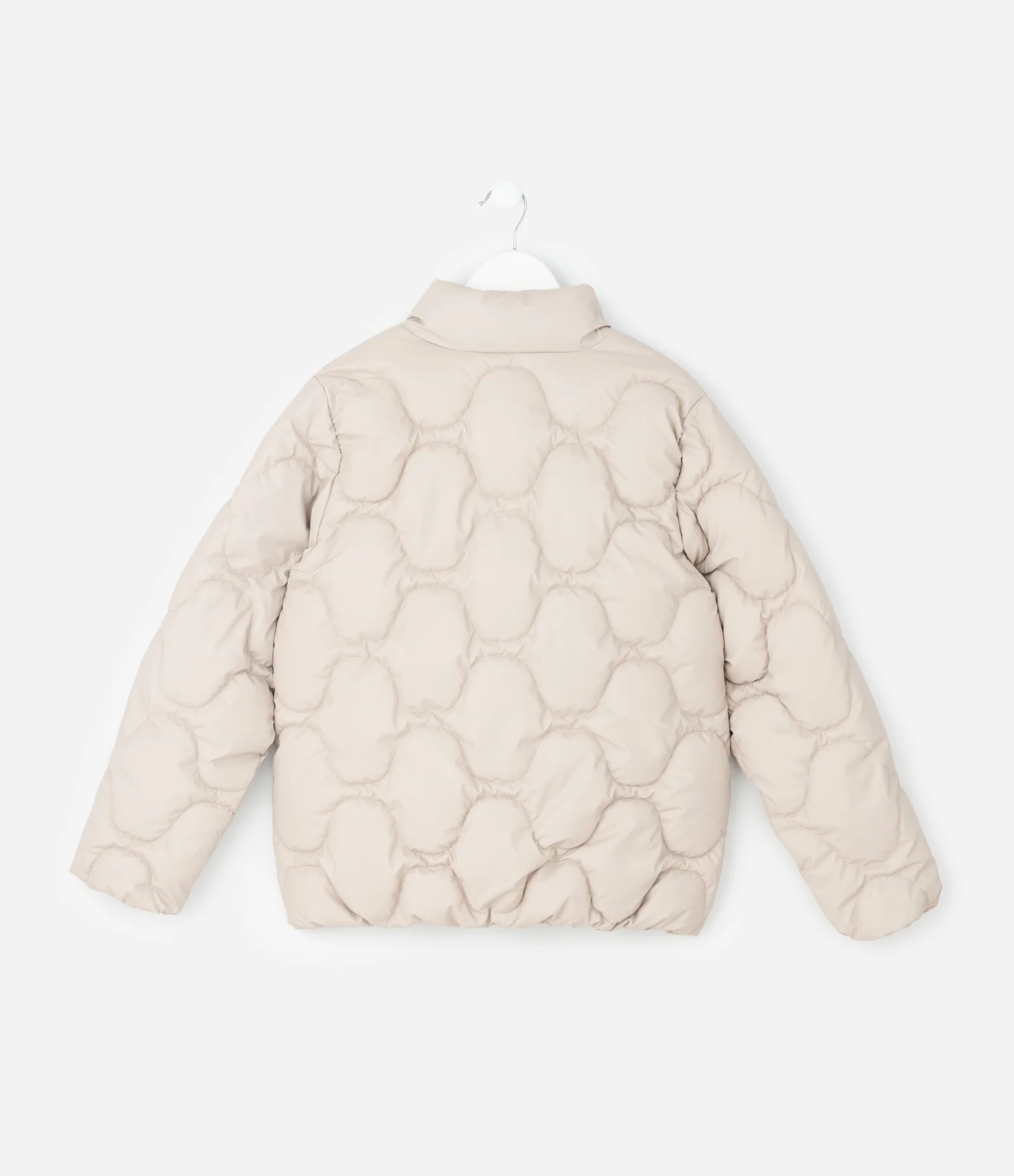 Jaqueta Infantil Acolchoada com Gola Alta – Tam 5 a 14 Anos Bege Claro 2