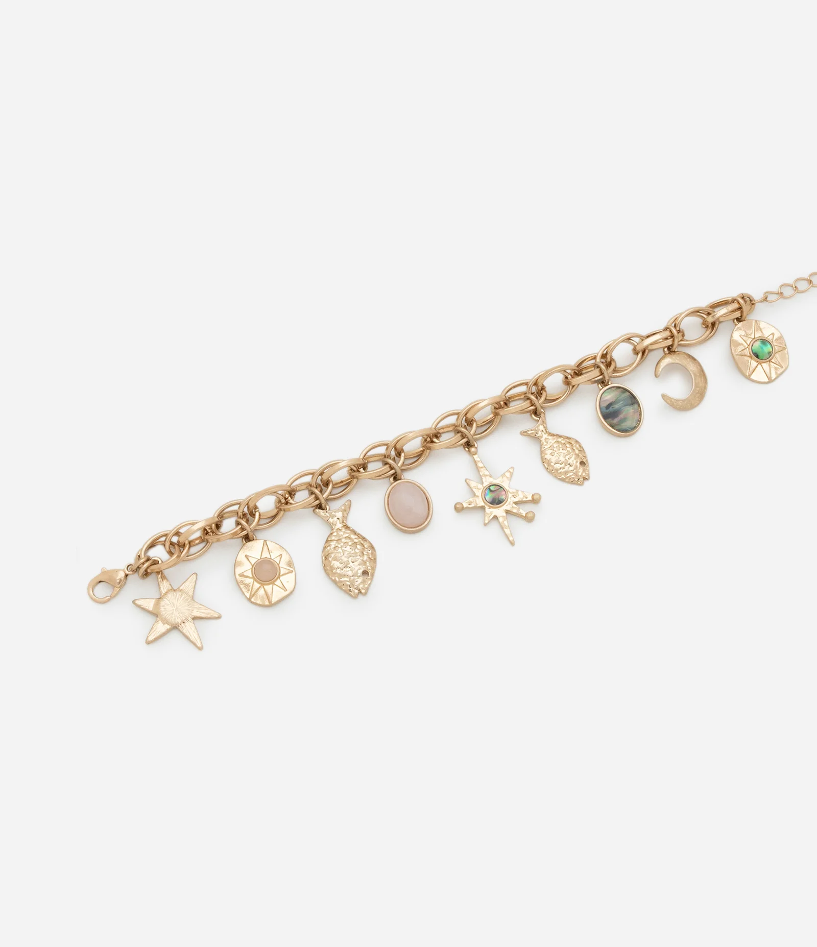 Pulseira Berloque em Metal com Pingentes Dourado 4