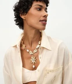 Colar Orgânico com Pingente de Sol