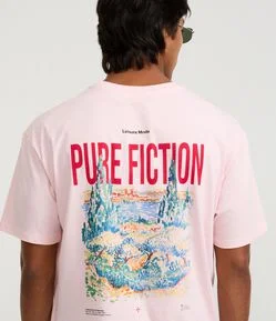 Camiseta Relaxed em Algodão com Estampa Lettering