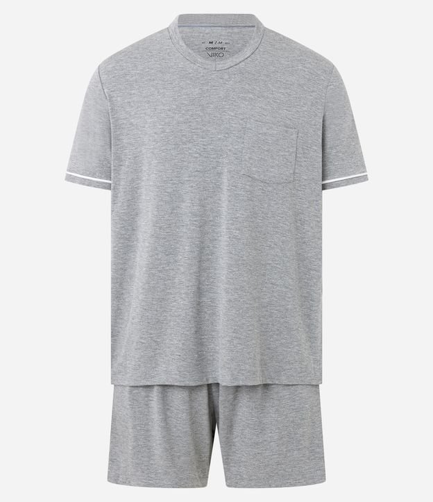 Pijama Comfort em Algodão com Fundo Mescla