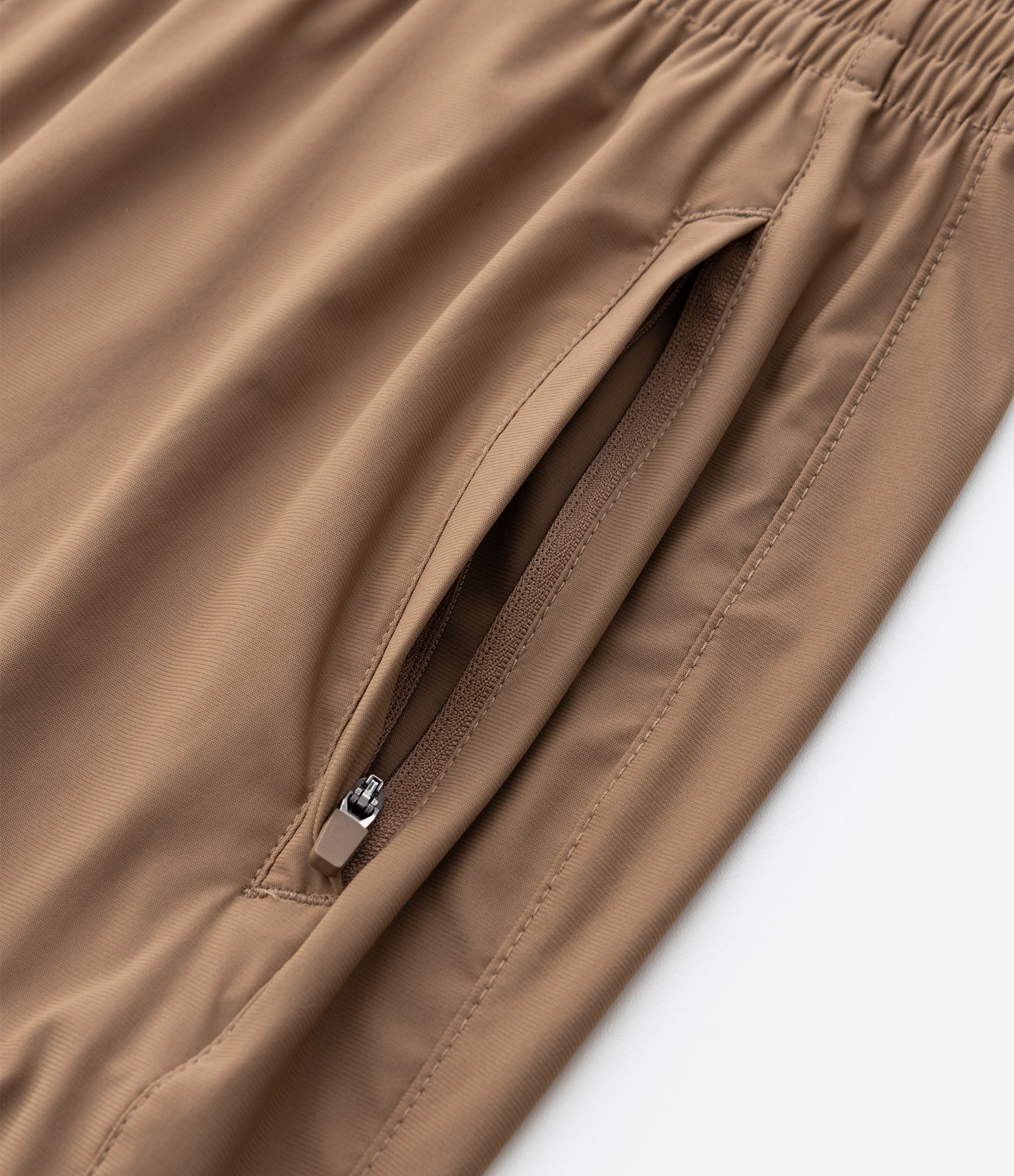 Calça Esportiva em Poliamida Lisa Marrom 9