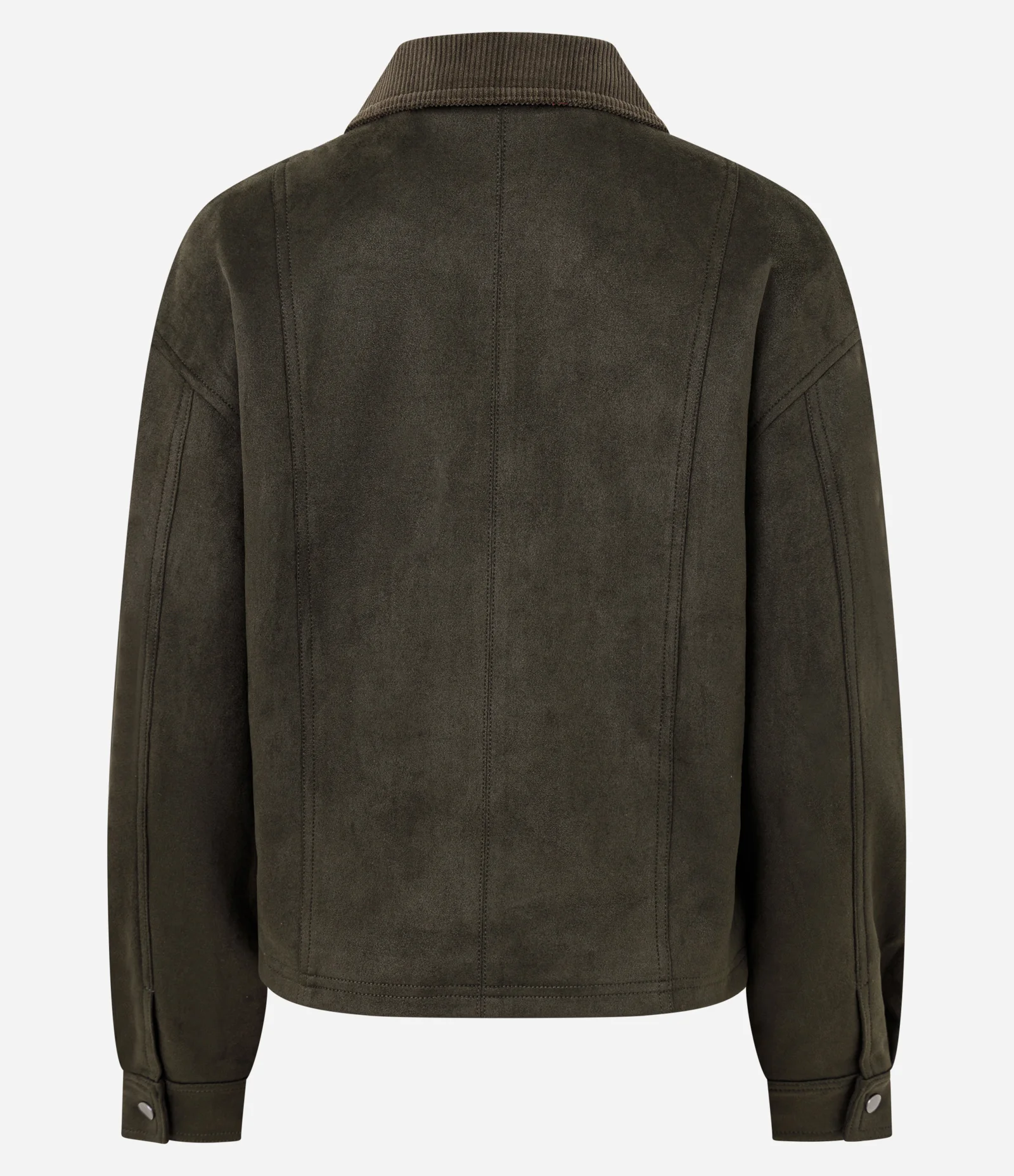 Jaqueta Bomber em Suede com Bolsos Verde 3