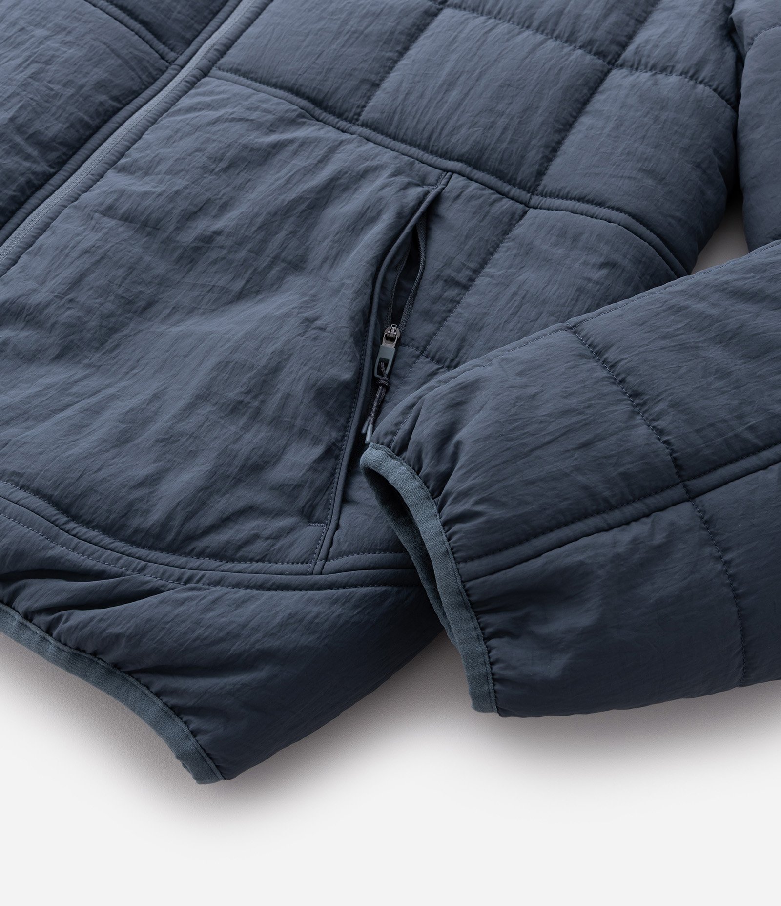 Jaqueta Acolchoada Esportiva com Textura Quadriculada e Zíper Frontal Azul 9