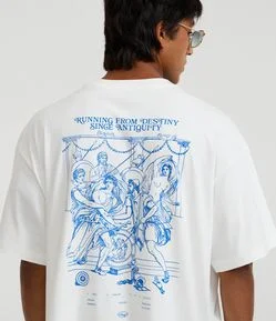 Camiseta Oversized em Algodão com Estampa Artsy Renacentista