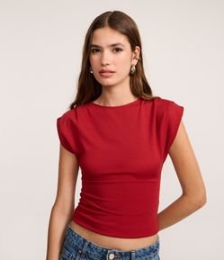 Blusa em Viscose com Pregas nos Ombros