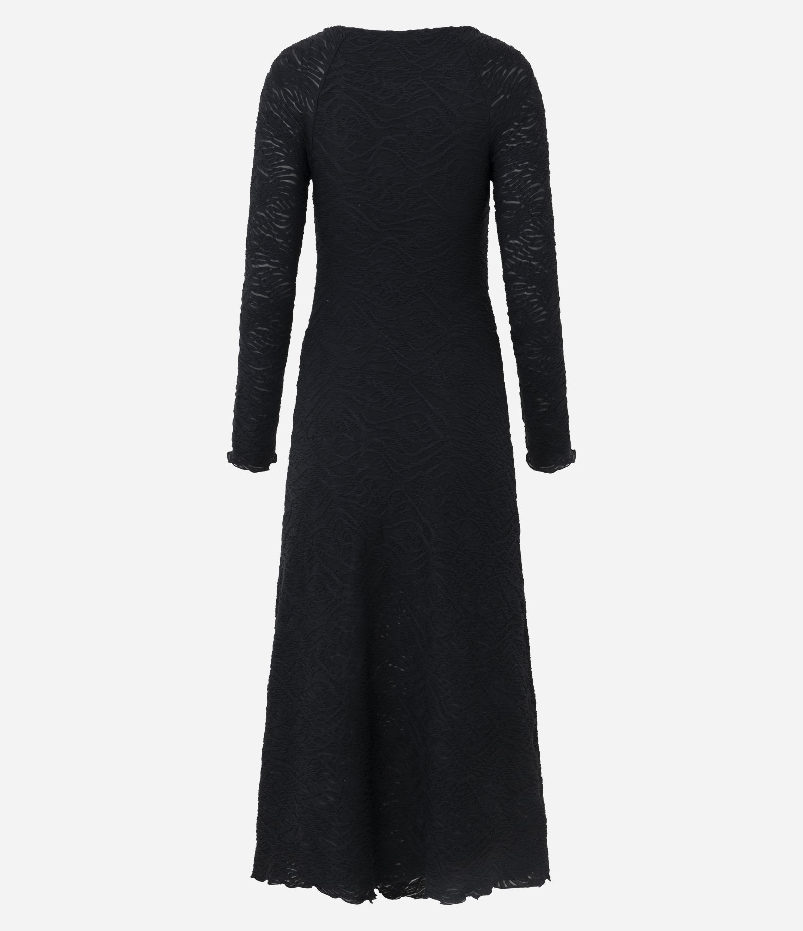 Vestido Longo Evasê Texturizado Preto 3