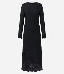 Vestido Longo Evasê Texturizado