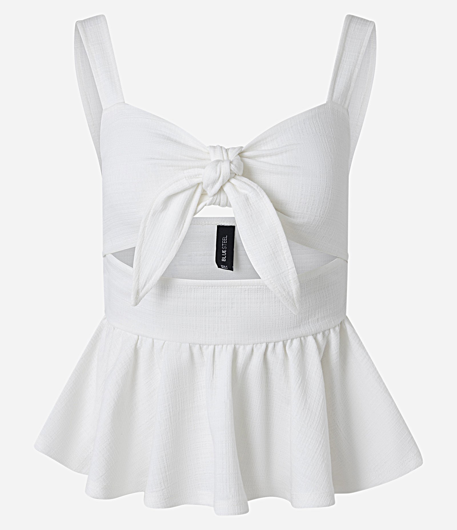 Blusa com Amarração no Decote e Recorte Branco 4