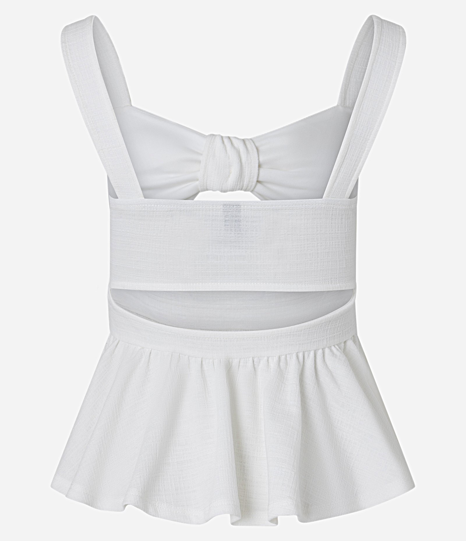 Blusa com Amarração no Decote e Recorte Branco 6