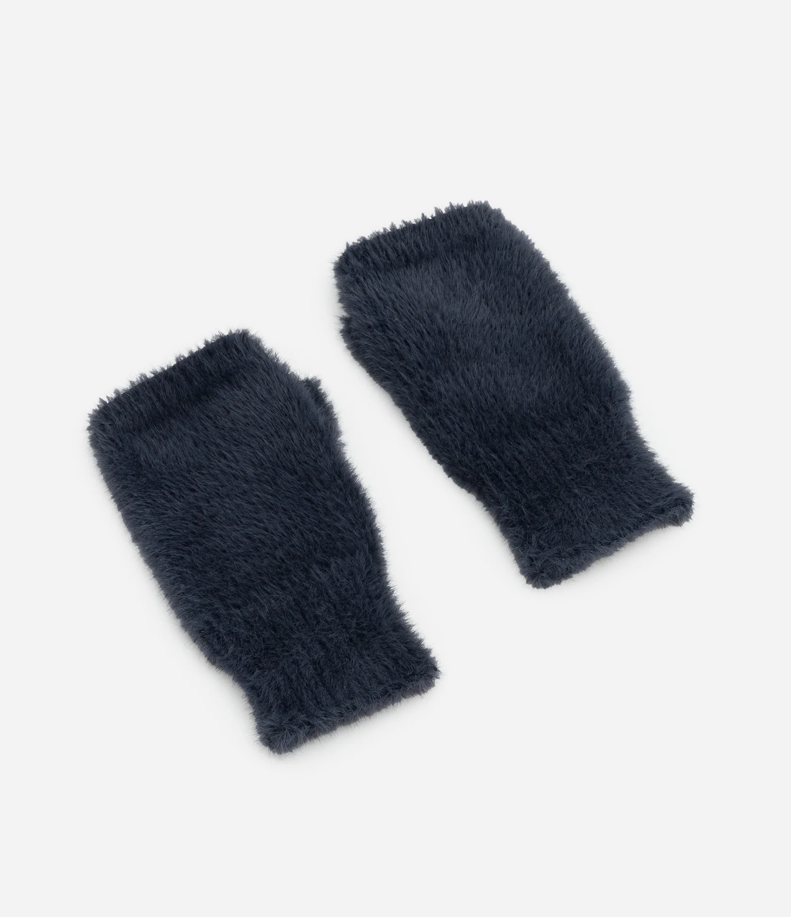 Luva em Tricô com Pelinhos Azul Marinho 1