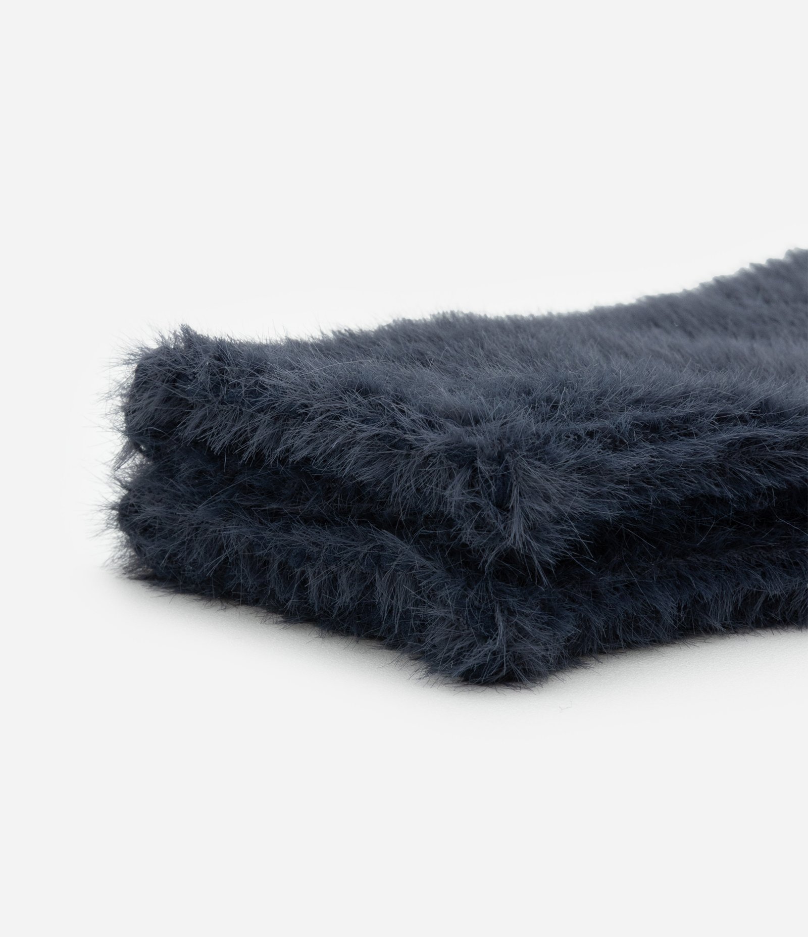 Luva em Tricô com Pelinhos Azul Marinho 3