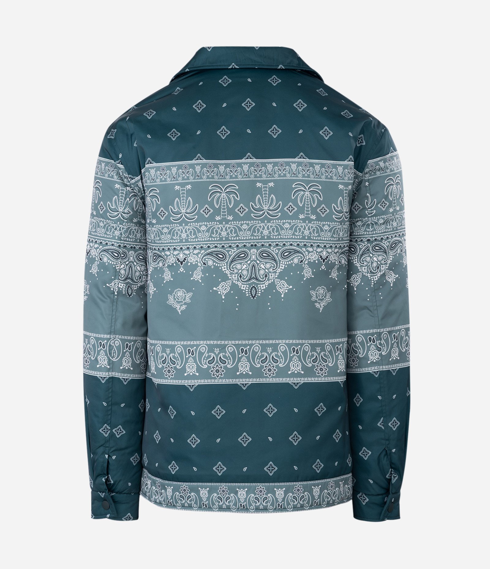 Jaqueta com Estampa Paisley e Bolsos Verde Petróleo 7