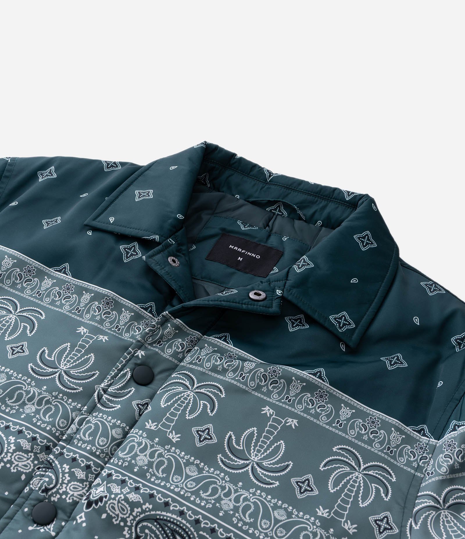 Jaqueta com Estampa Paisley e Bolsos Verde Petróleo 11