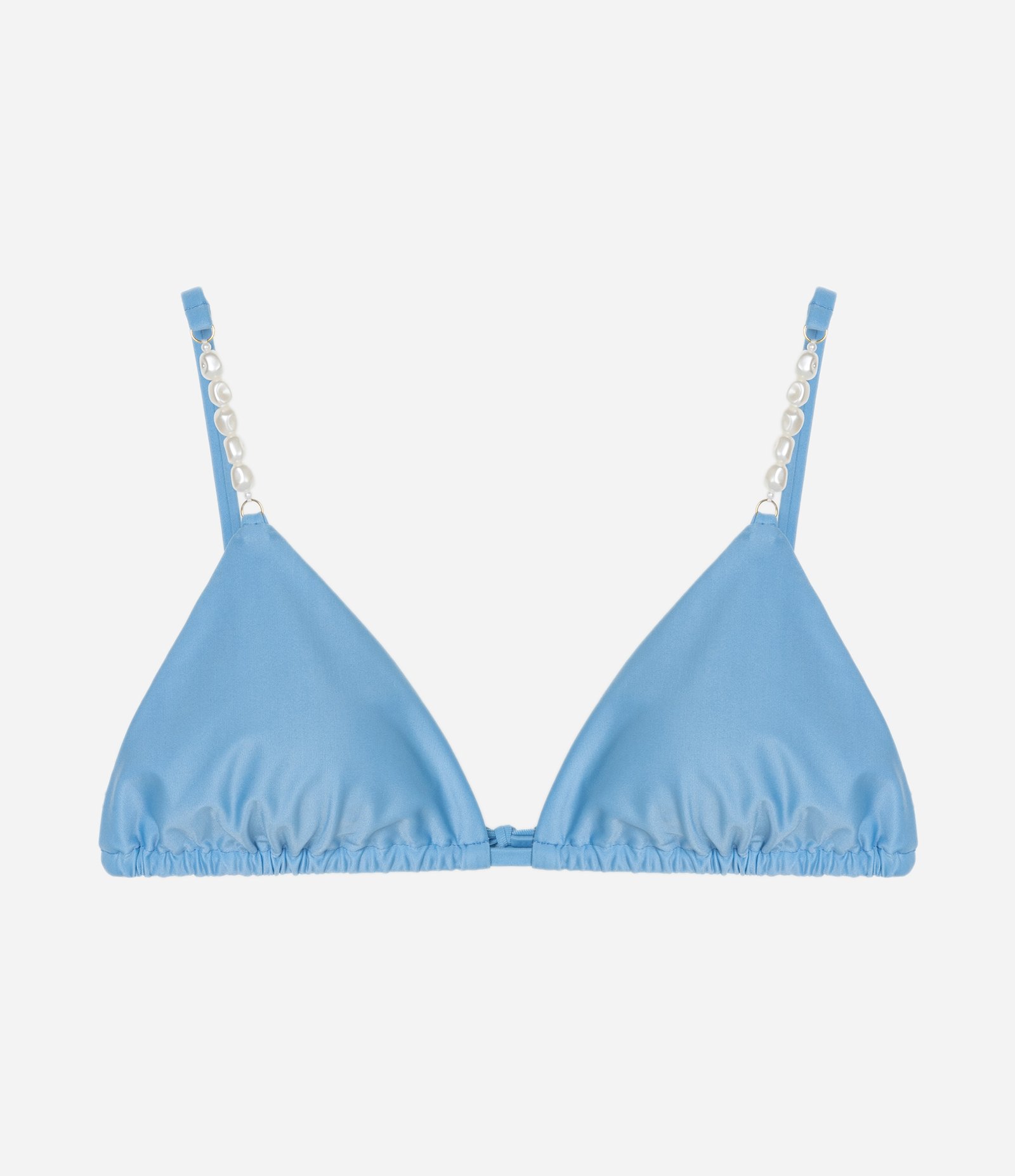 Biquíni Top Cortininha com Aviamento de Pérolas nas Alças Azul 5