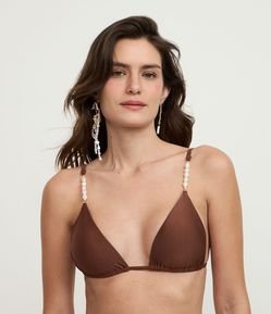 Biquíni Top Cortininha com Aviamento de Pérolas nas Alças