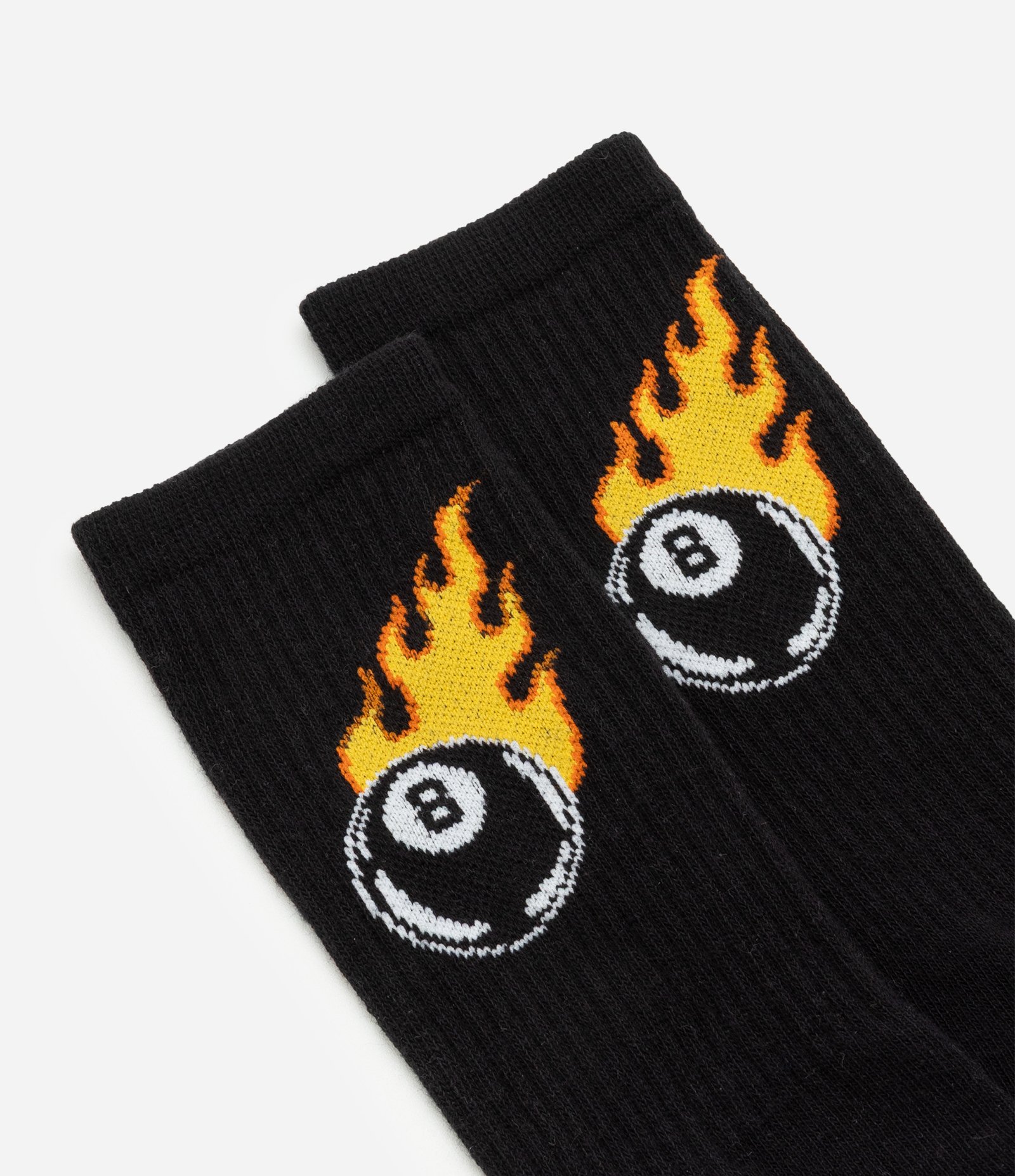 Meia Cano Alto em Algodão com Estampa Bola Oito Preto 4