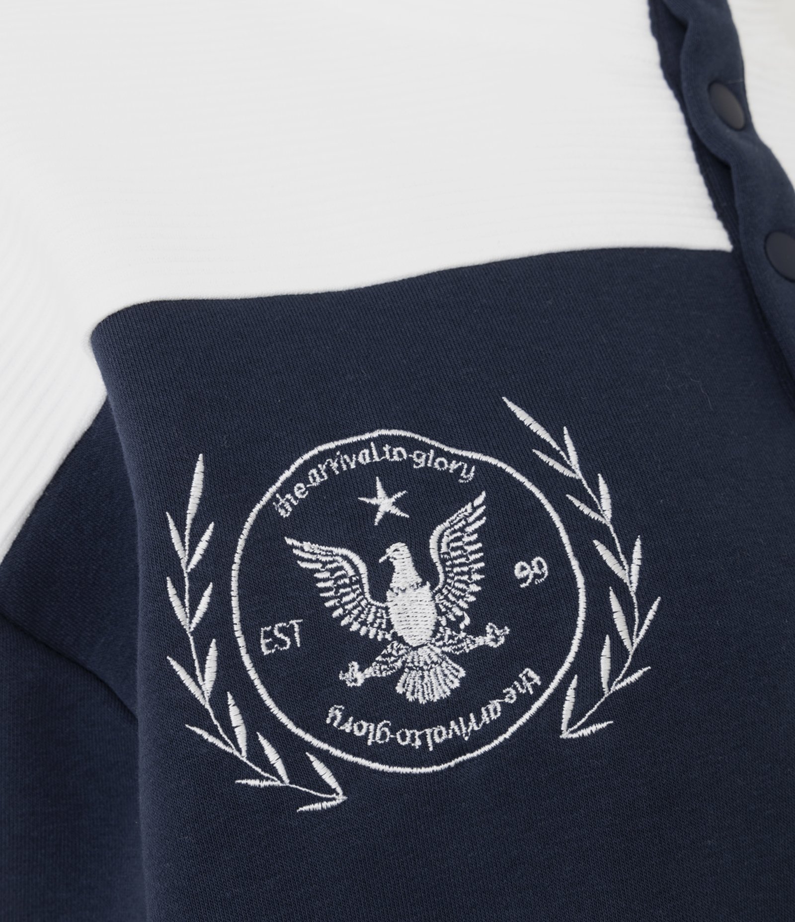 Moletom Polo em Waffle com Bordado Lettering Azul 8