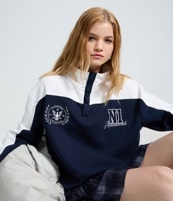 Moletom Polo em Waffle com Bordado Lettering