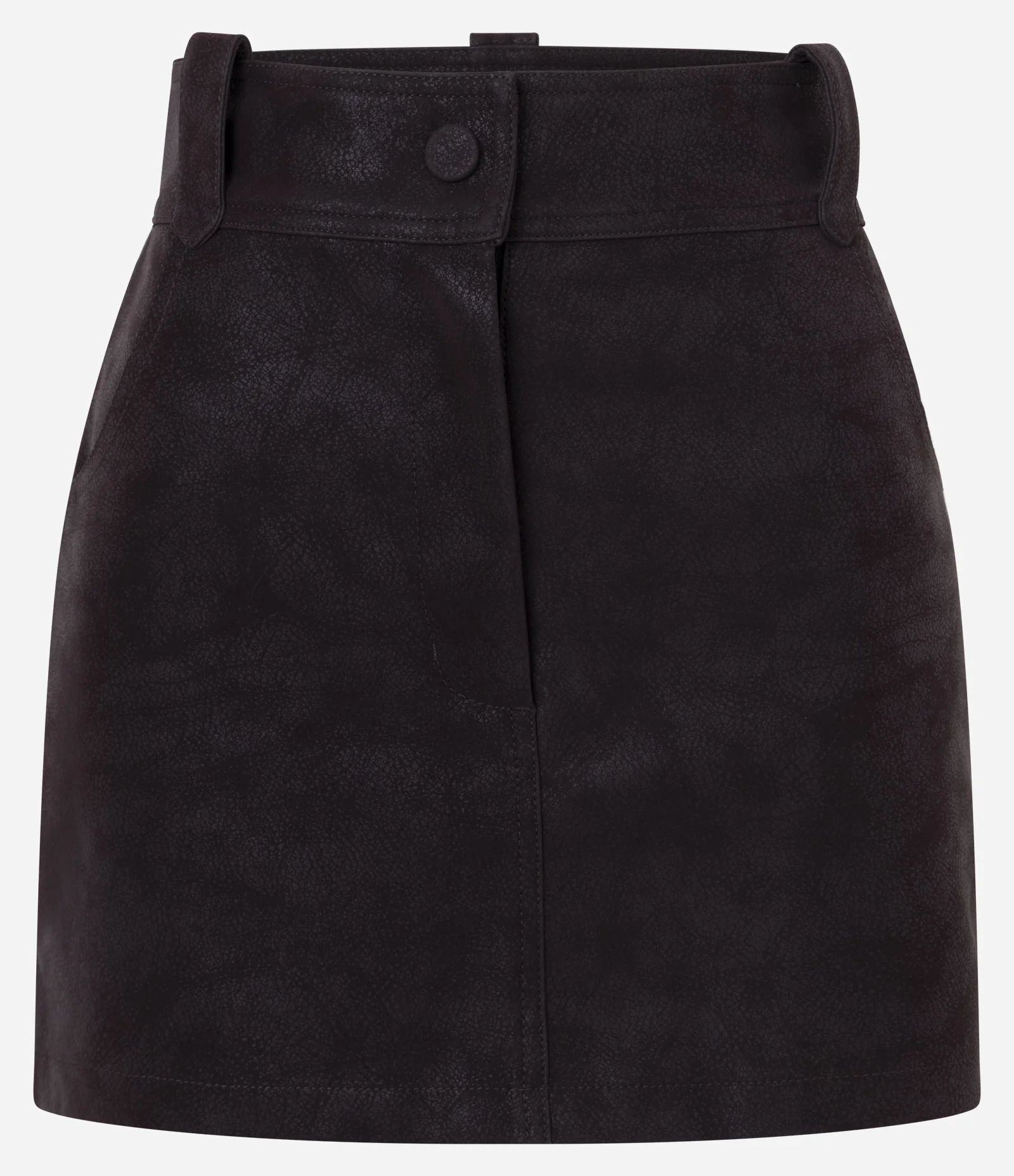 Short Saia em Suede com Bolsos e Botão Forrado Roxo 1