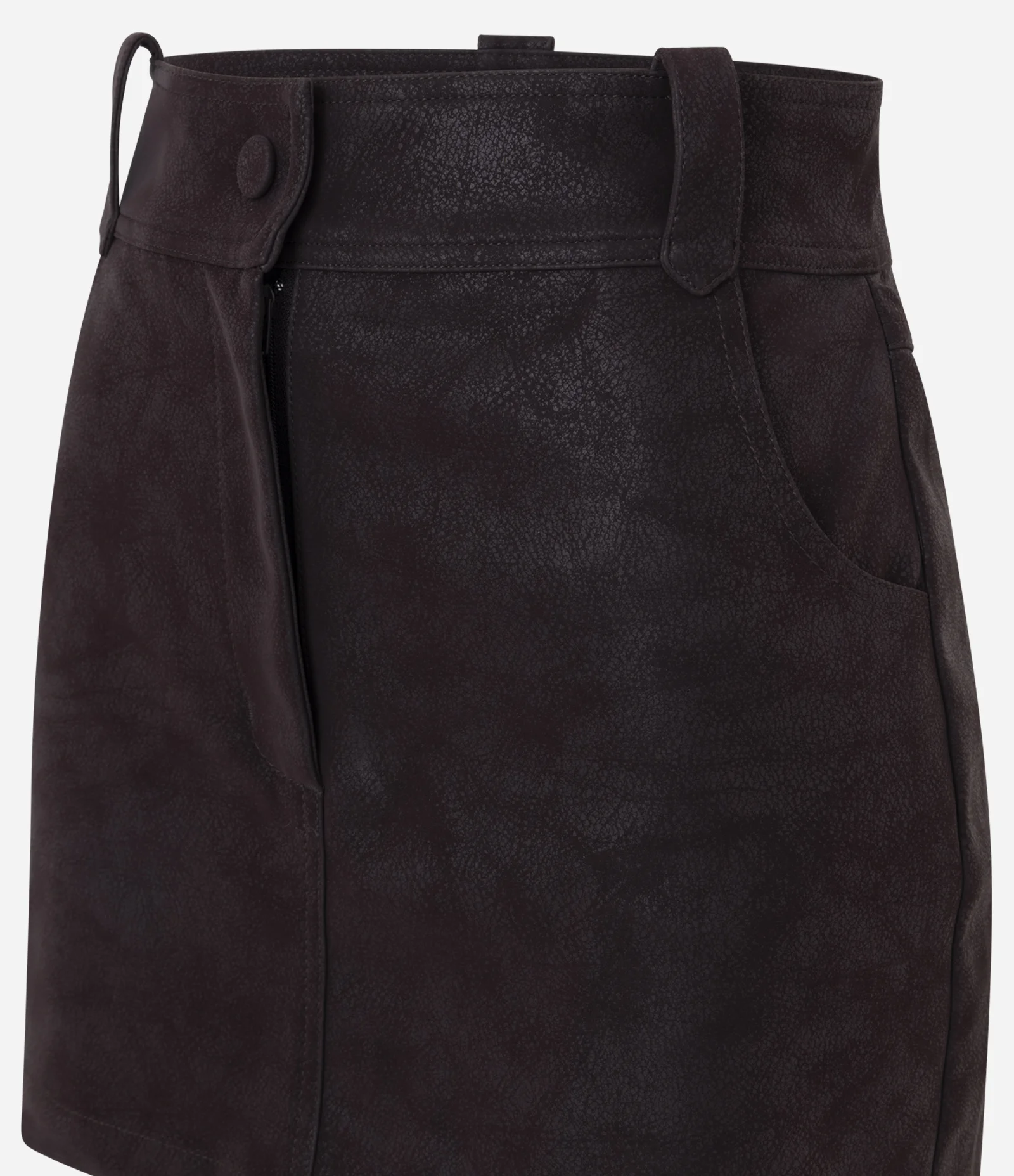 Short Saia em Suede com Bolsos e Botão Forrado Roxo 2