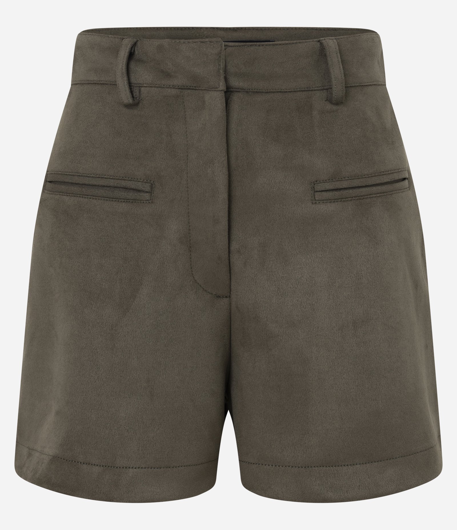 Short em Suede Cintura Alta com Passantes Verde 1