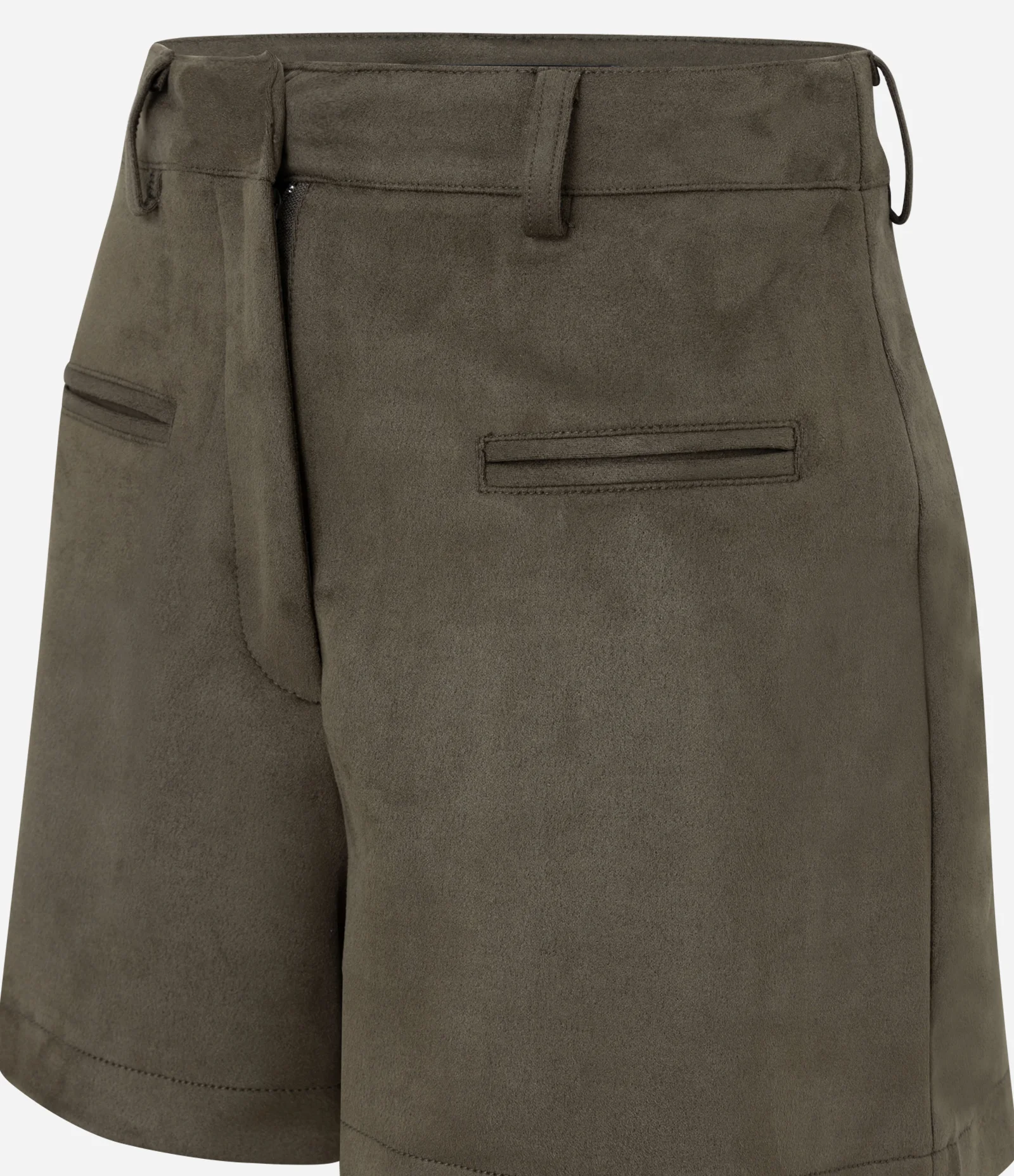 Short em Suede Cintura Alta com Passantes Verde 2