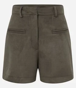 Short em Suede Cintura Alta com Passantes