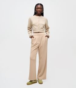 Calça Wide Leg com Bolso Faca