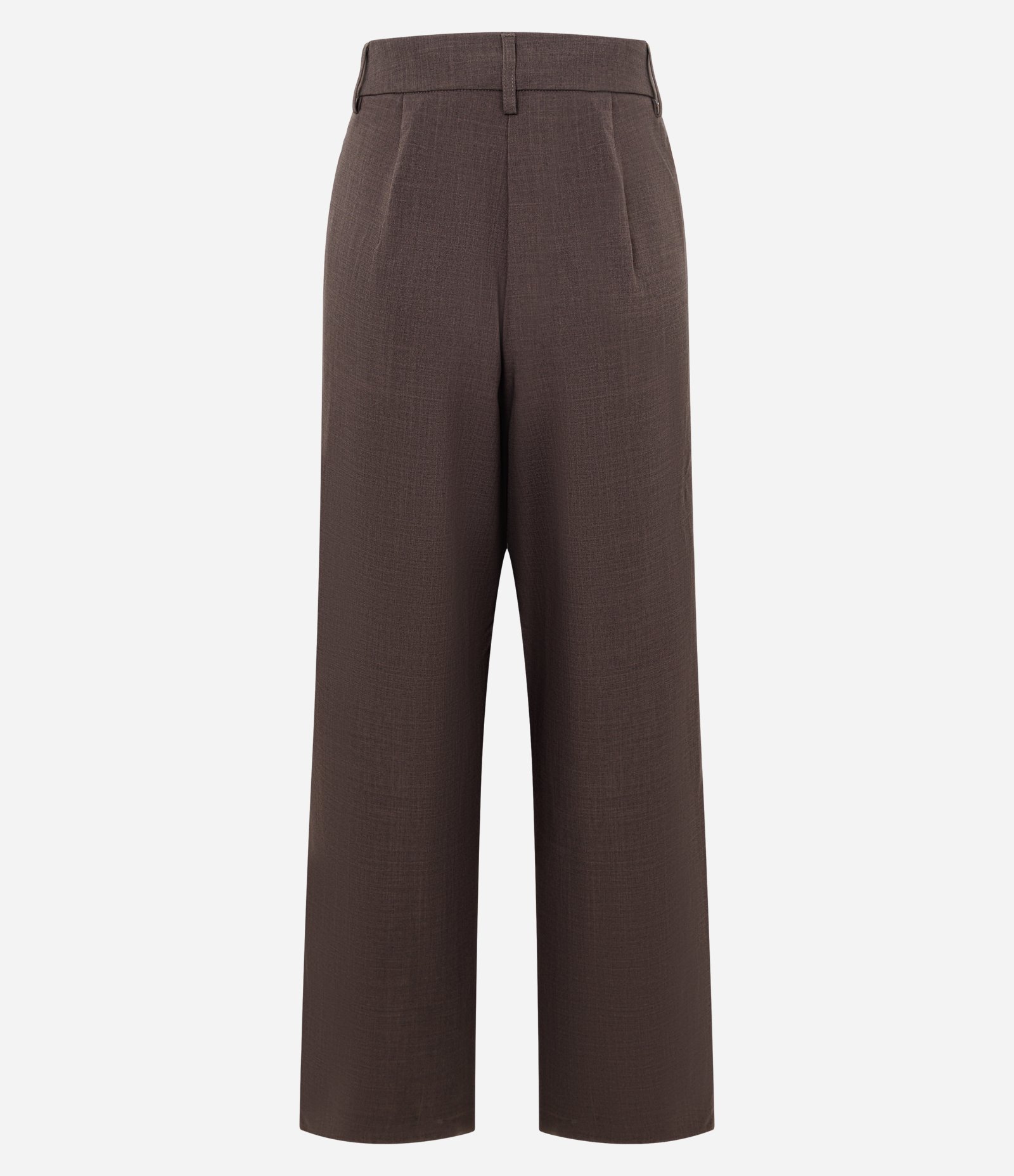 Calça Reta Alfaiatada com Bolsos Frontais Marrom 3