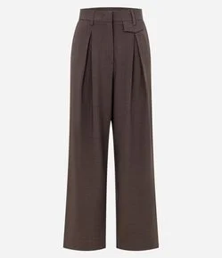 Calça Reta Alfaiatada com Bolsos Frontais