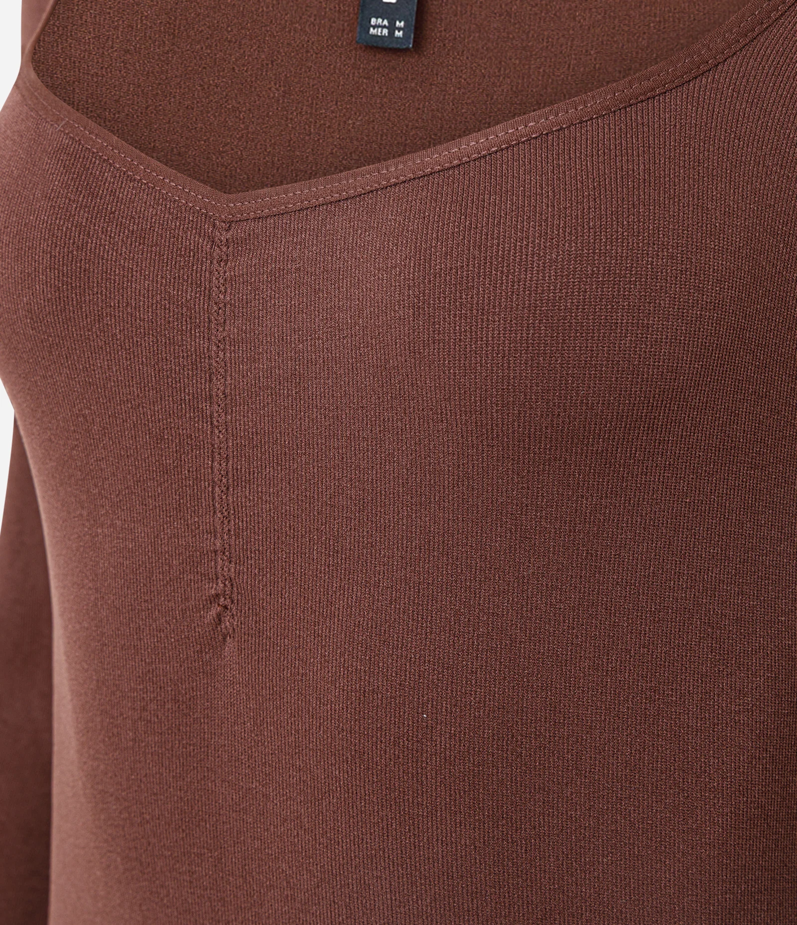 Body Manga Longa com Decote Coração e Detalhe no Busto Marrom 2