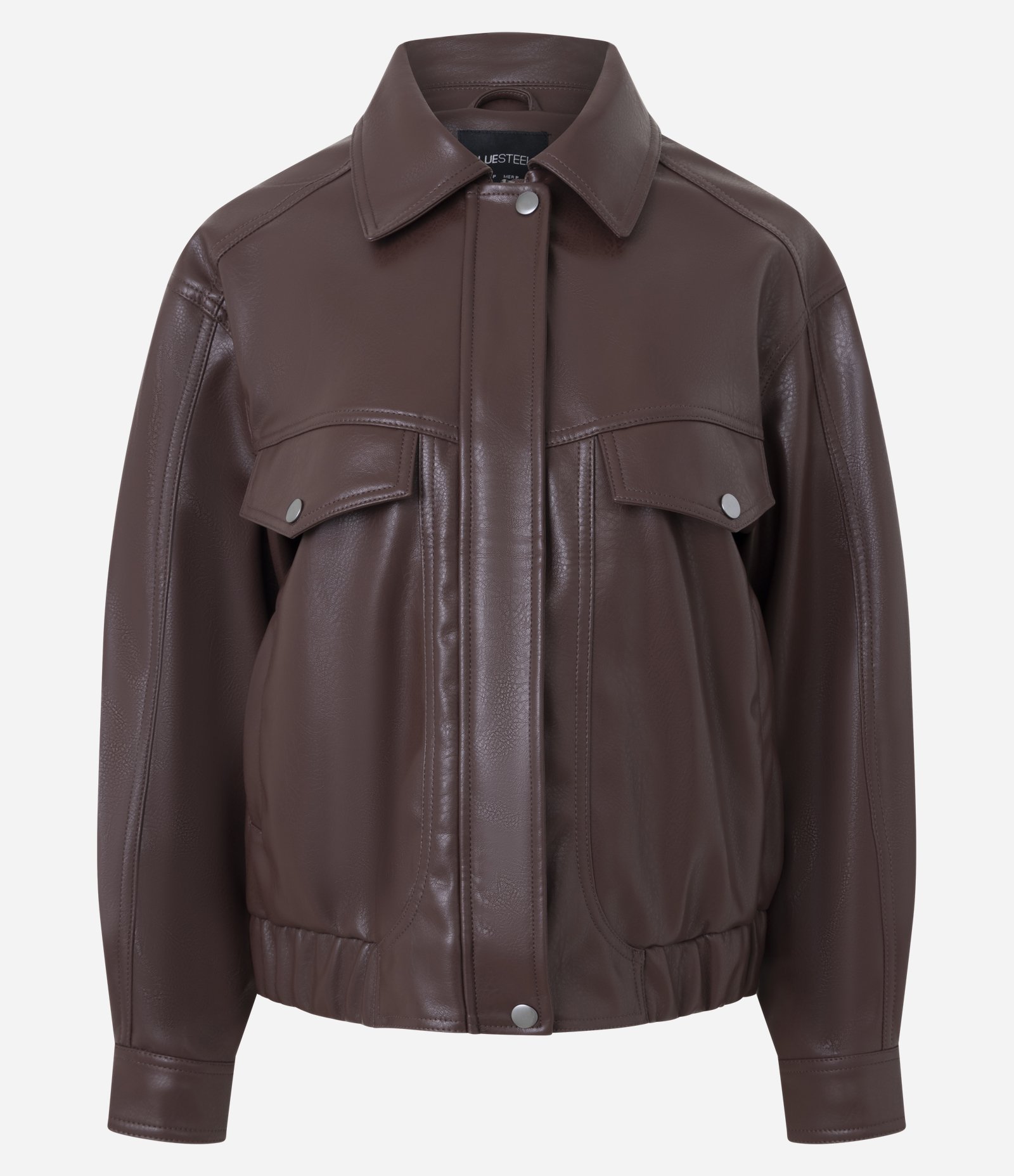 Jaqueta Bomber em PU com Bolsos Frontais Marrom 5