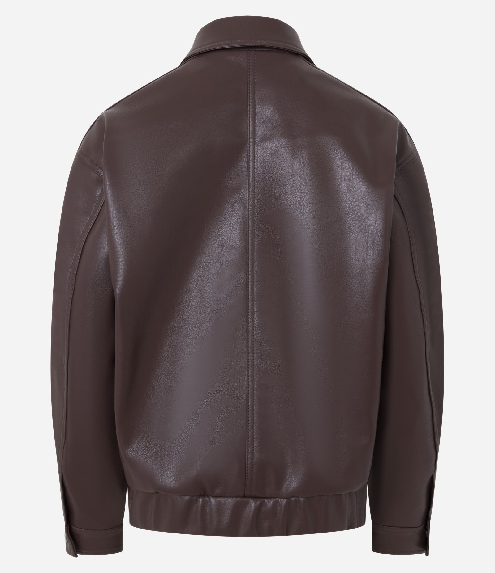 Jaqueta Bomber em PU com Bolsos Frontais Marrom 6