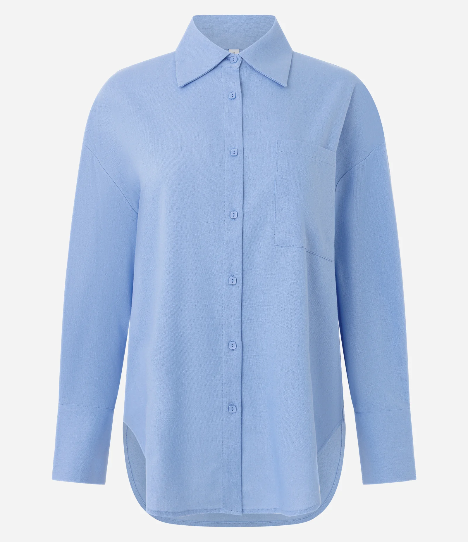 Camisa Manga Longa com Bolso Frontal Azul 1