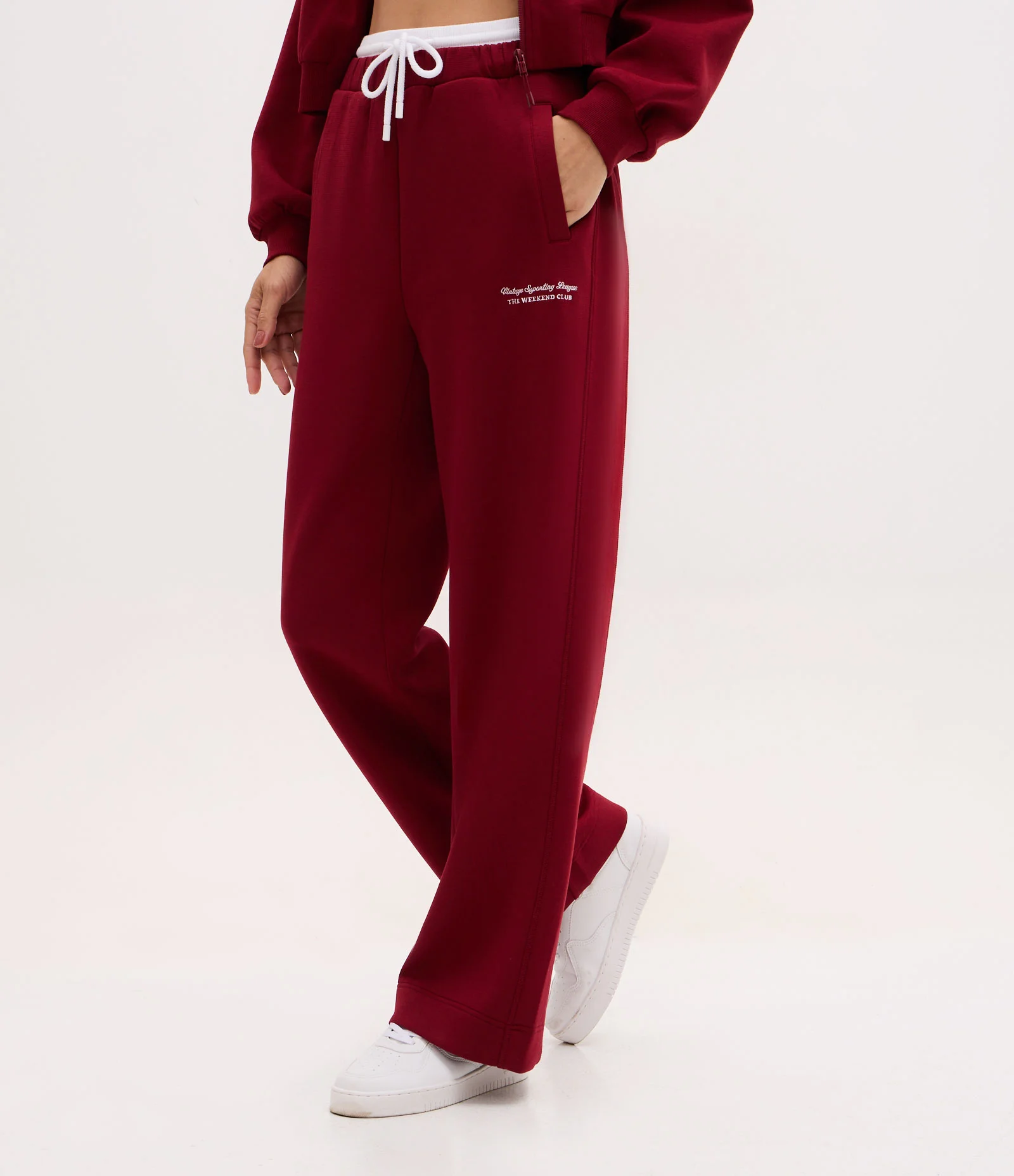 Calça Esportiva em Algodão com Amarração Vermelho 2