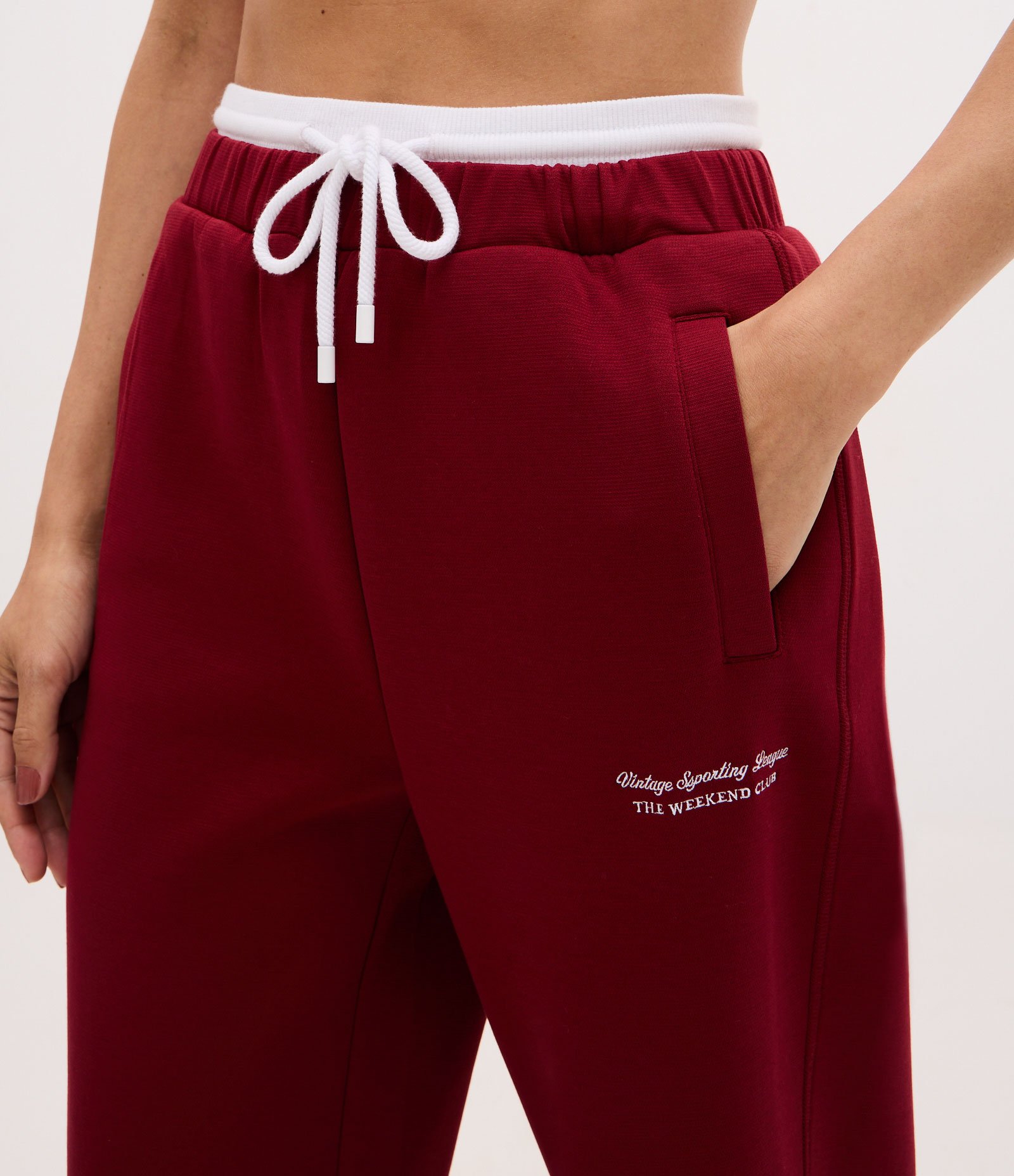 Calça Esportiva em Algodão com Amarração Vermelho 3
