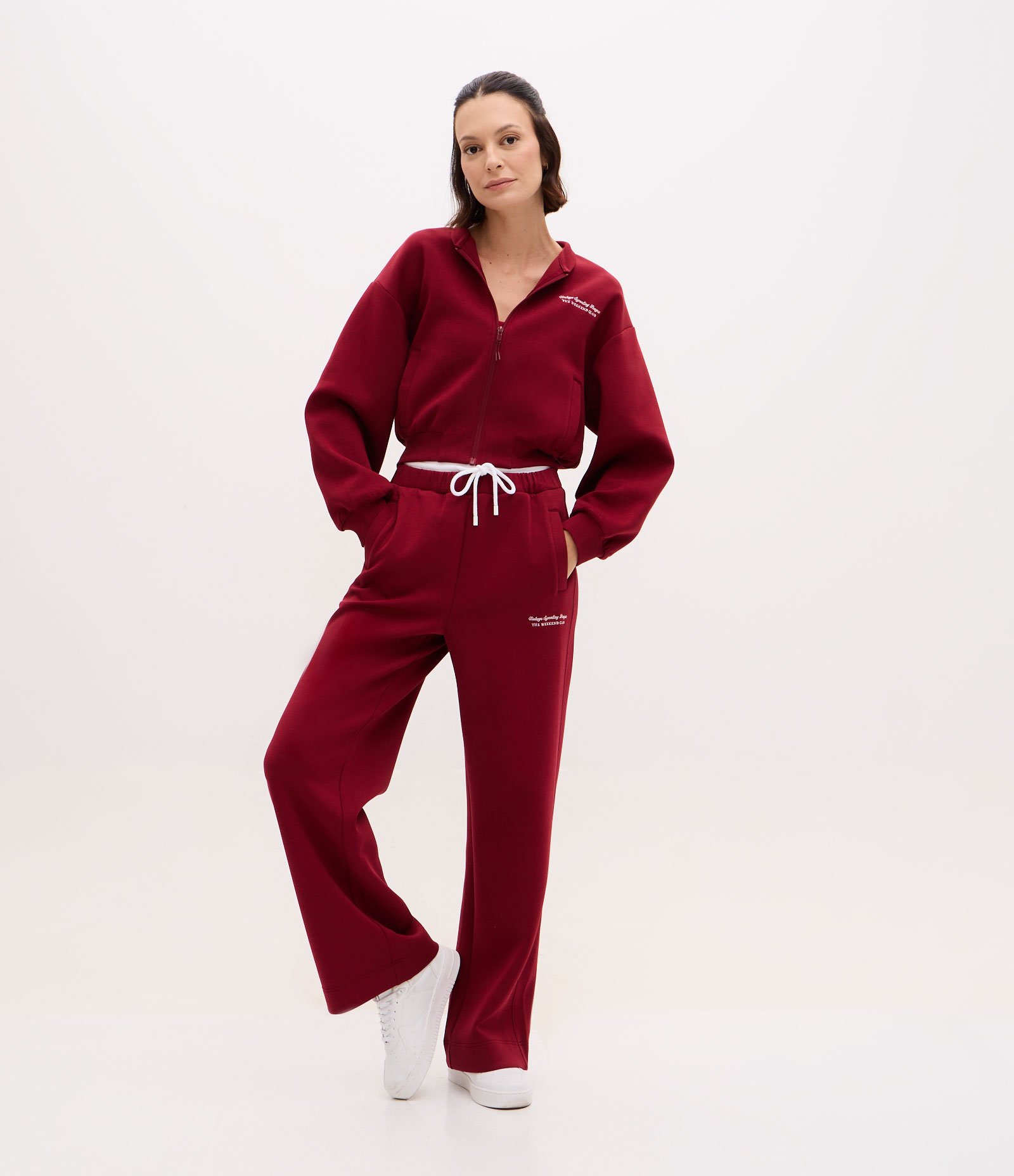 Calça Esportiva em Algodão com Amarração Vermelho 5