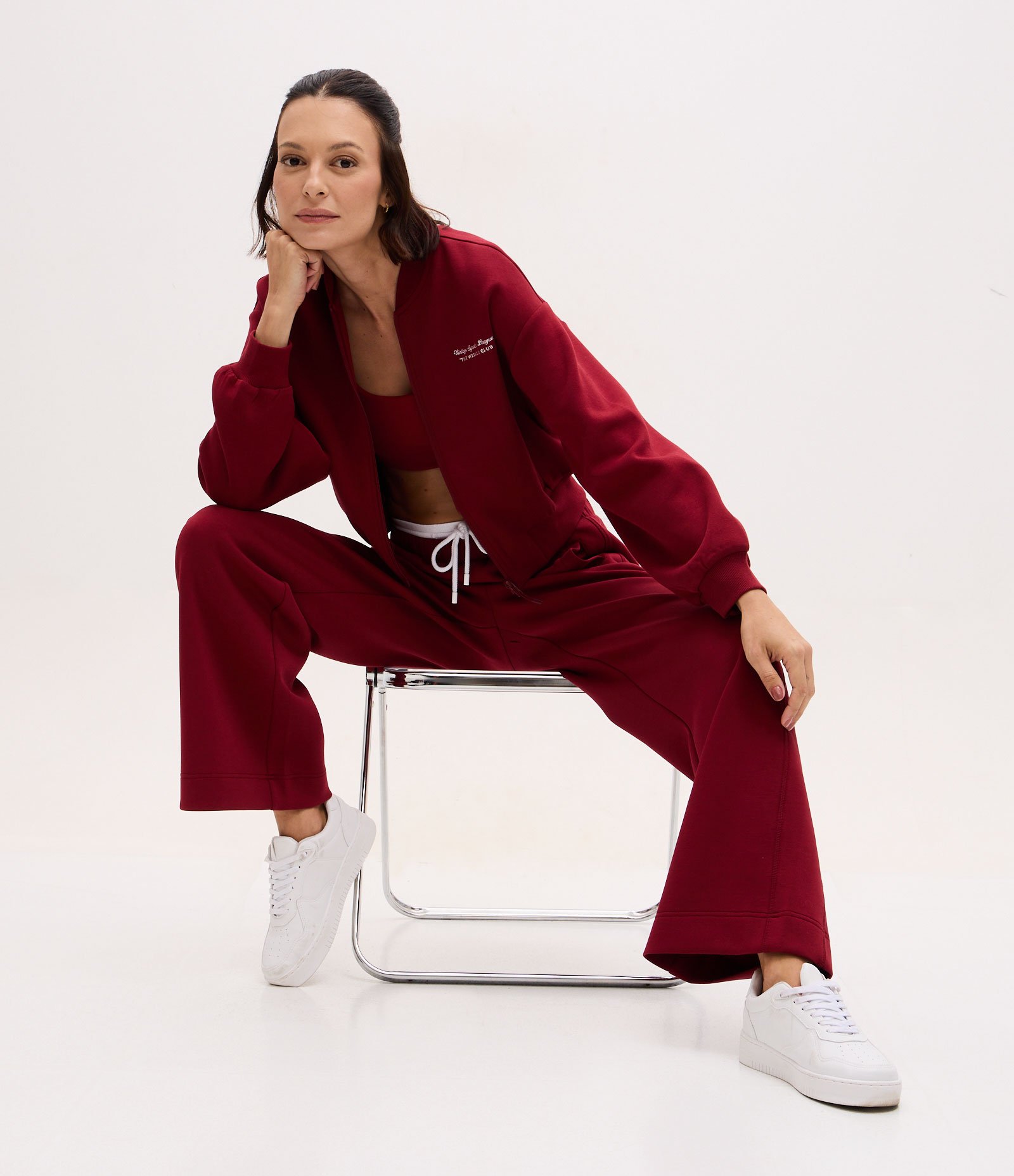 Calça Esportiva em Algodão com Amarração Vermelho 6