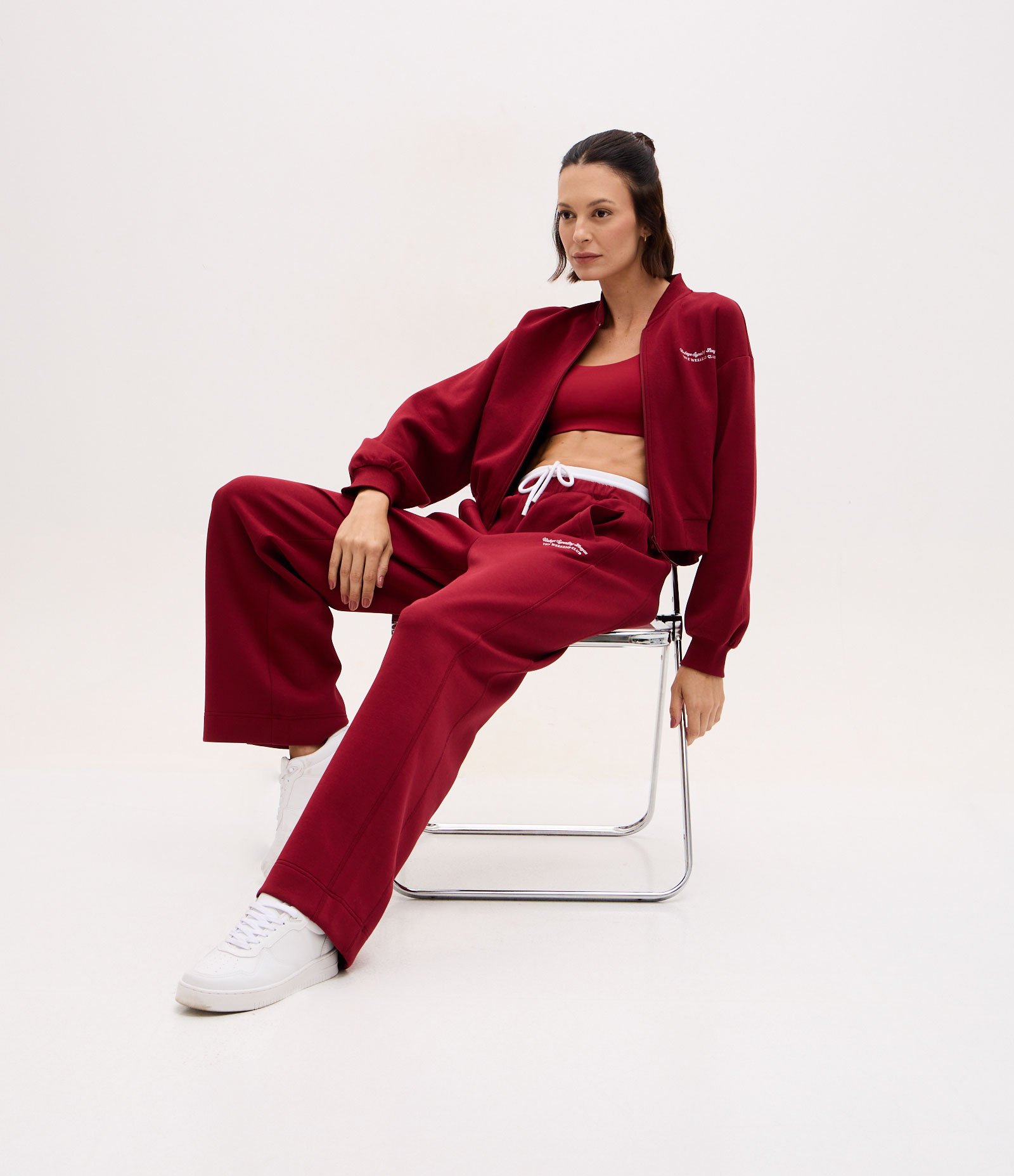 Calça Esportiva em Algodão com Amarração Vermelho 7