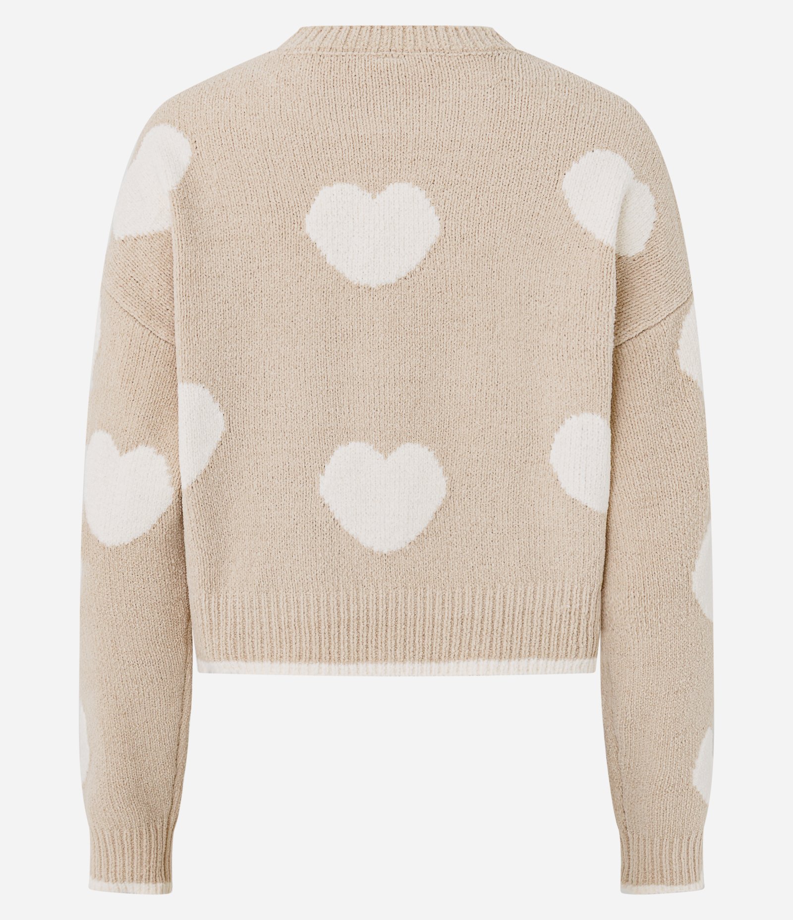 Suéter Slim em Tricô com Corações e Cava Deslocada Rosa 3