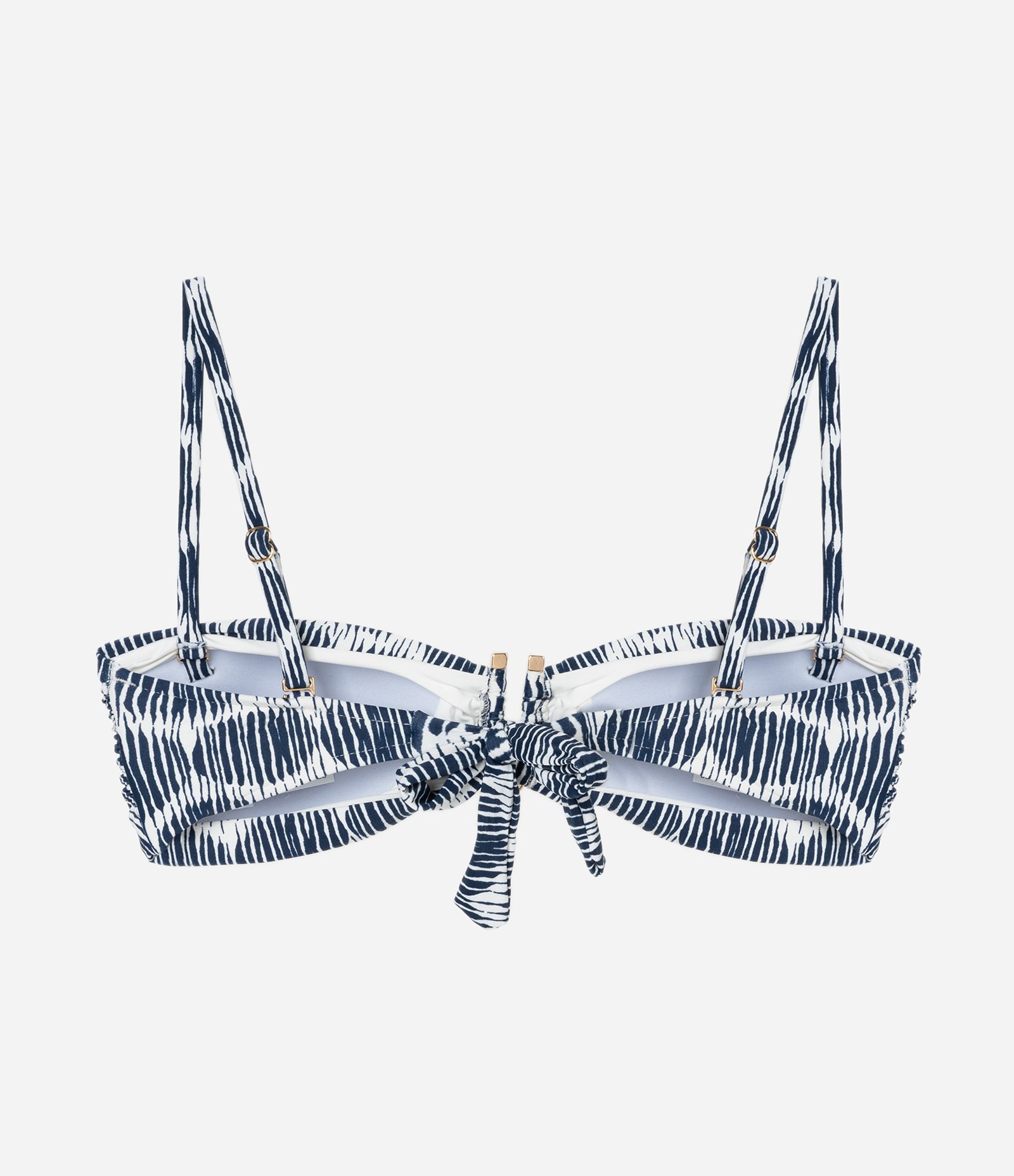 Biquini Top Bandeau com Aviamento Frontal Estampa Poá Navy Multicores 6
