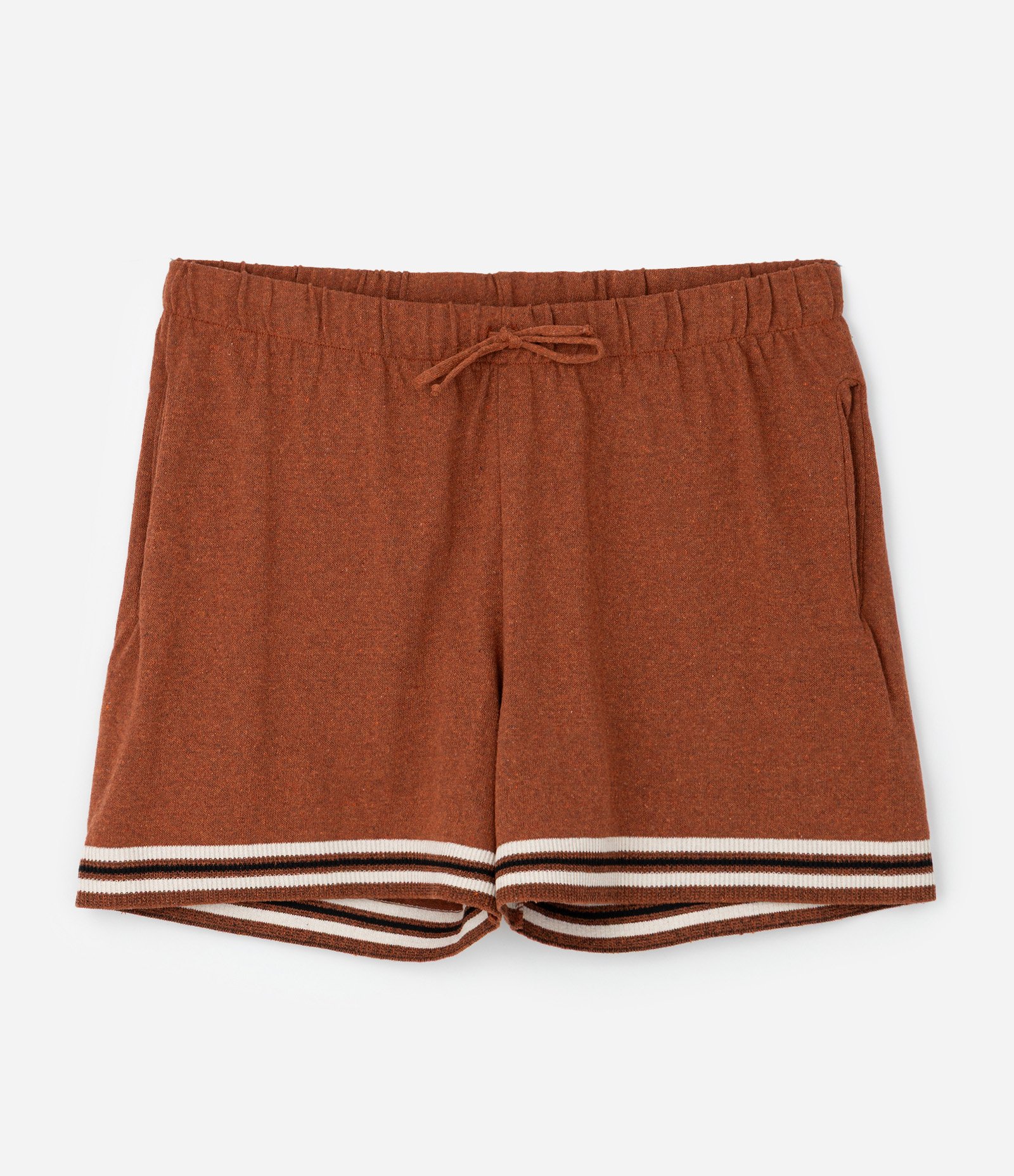 Bermuda em Jacquard e Listra com Barrado Marrom 5