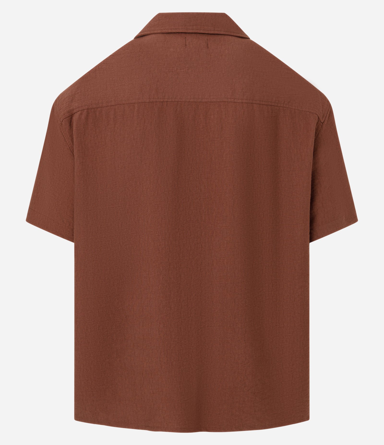 Camisa Boxy em Viscose com Textura bowling Marrom 4