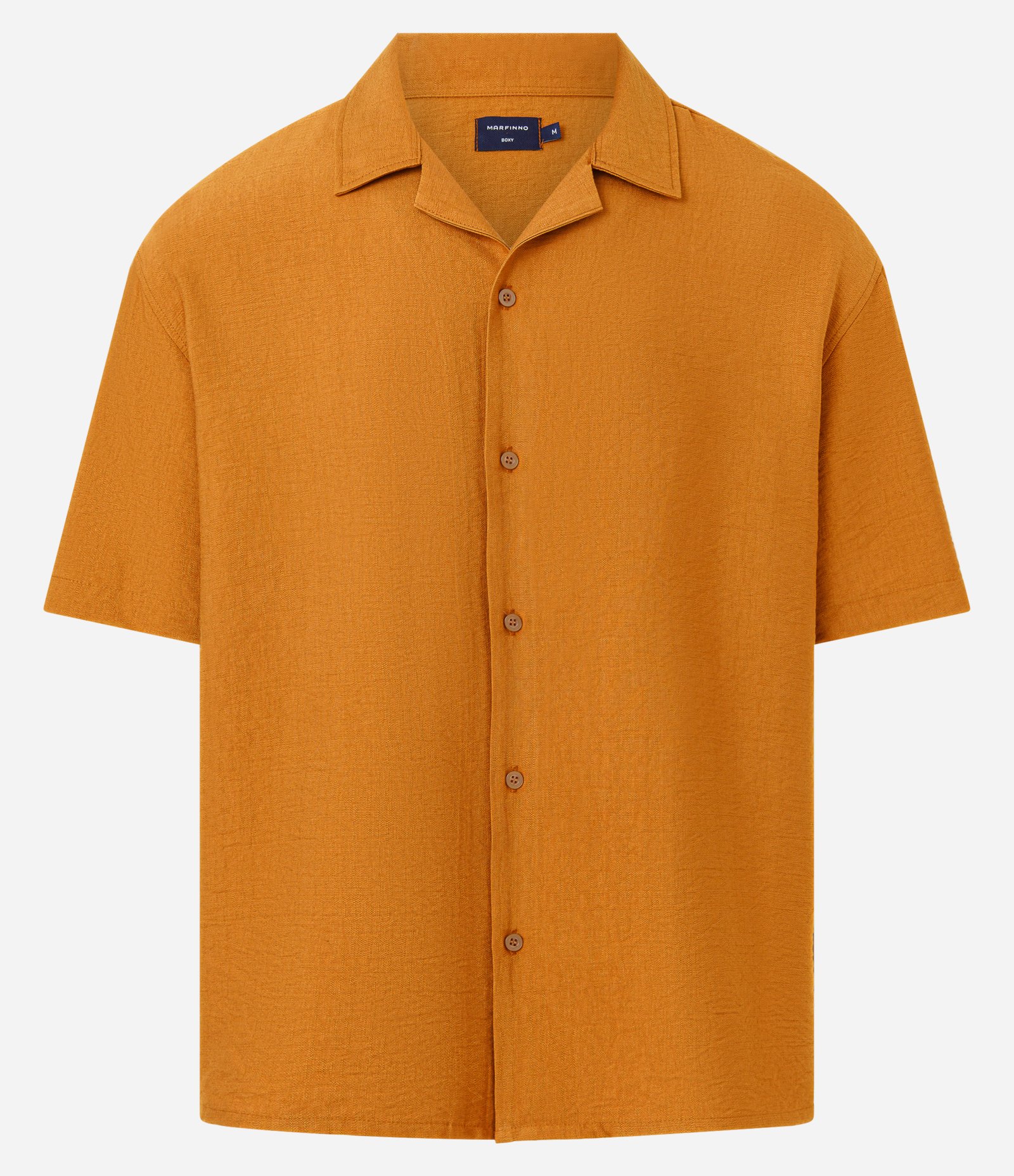 Camisa Boxy em Viscose com Textura bowling Laranja 5