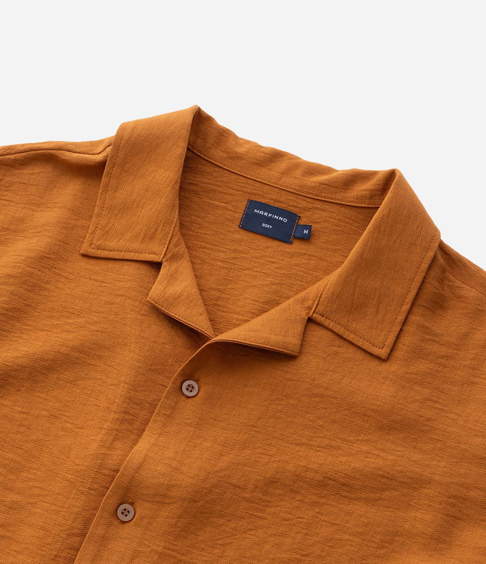 Camisa Boxy em Viscose com Textura bowling Laranja 8
