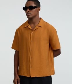 Camisa Boxy em Viscose com Textura bowling
